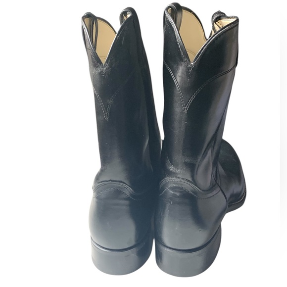 NEW LAREDO VAUGHN Men’s Black Leather Round Toe Smooth Western Cowboy Boots main image 7